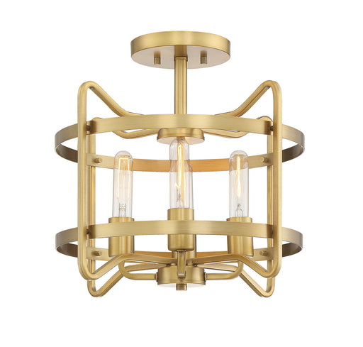 Kent 4-Light Semi-Flush in Warm Brass