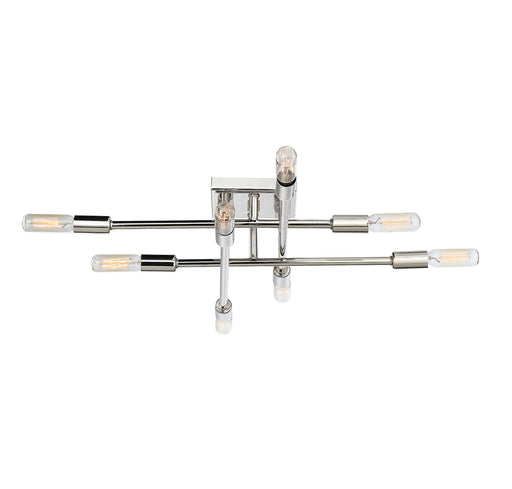 Lyrique 8-Light Semi-Flush in Polished Nickel