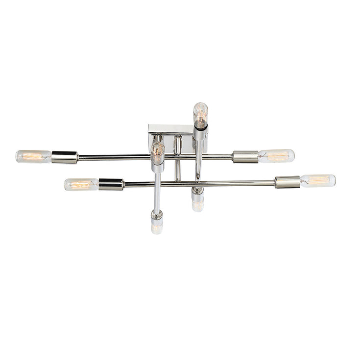 Lyrique 8-Light Semi-Flush in Polished Nickel