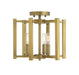 Benson 3-Light Semi-Flush in Warm Brass