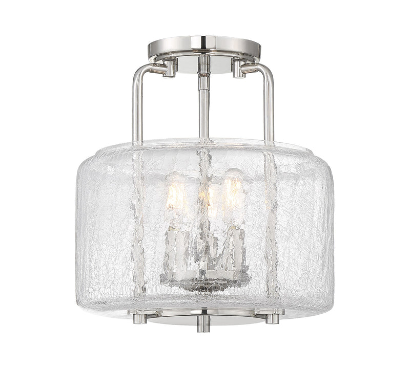 Avalon 3-Light Semi-Flush in Polished Nickel