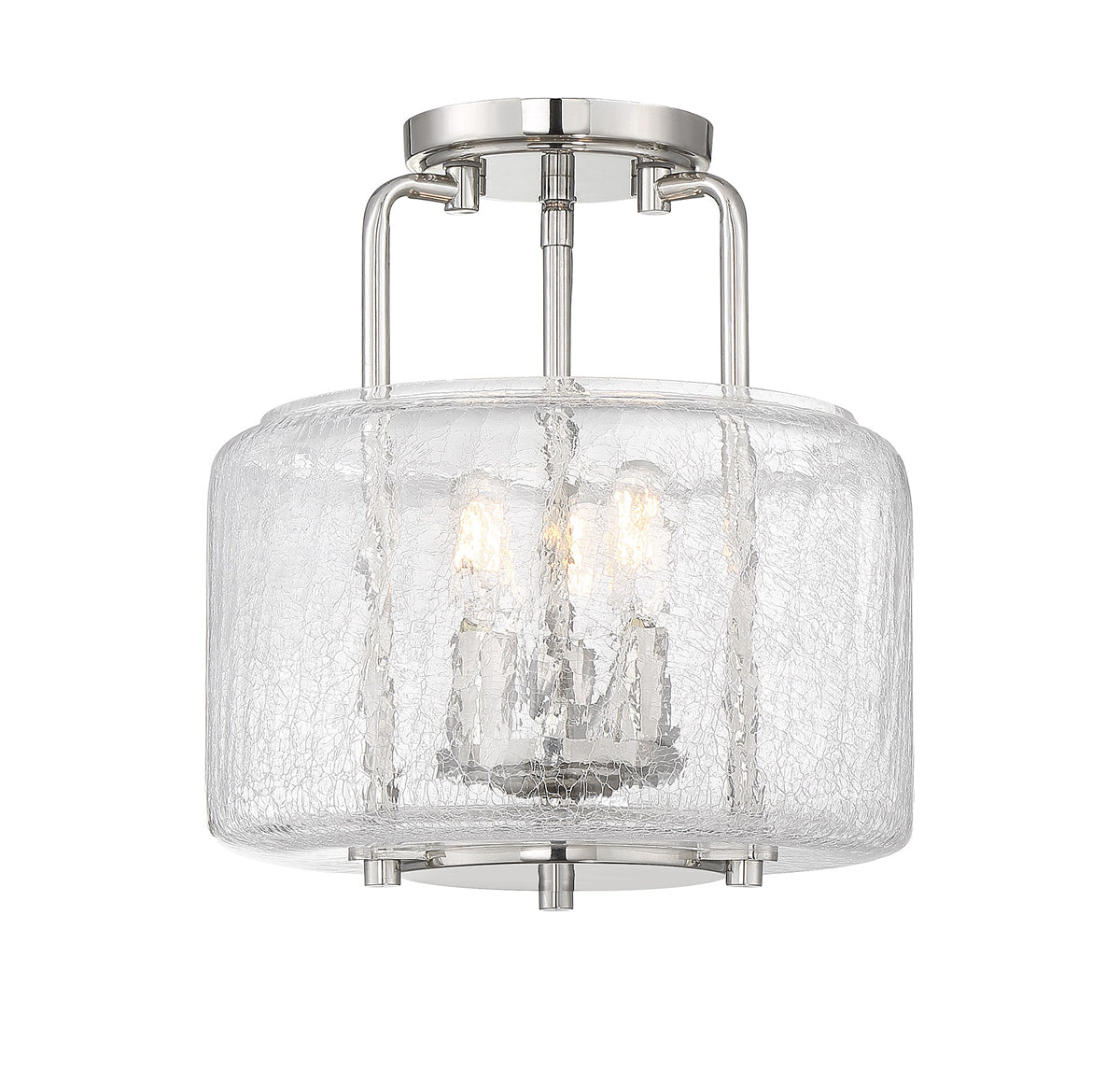 Avalon 3-Light Semi-Flush in Polished Nickel