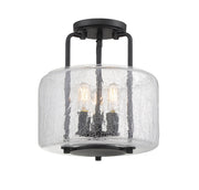 Avalon 3-Light Semi-Flush in Black