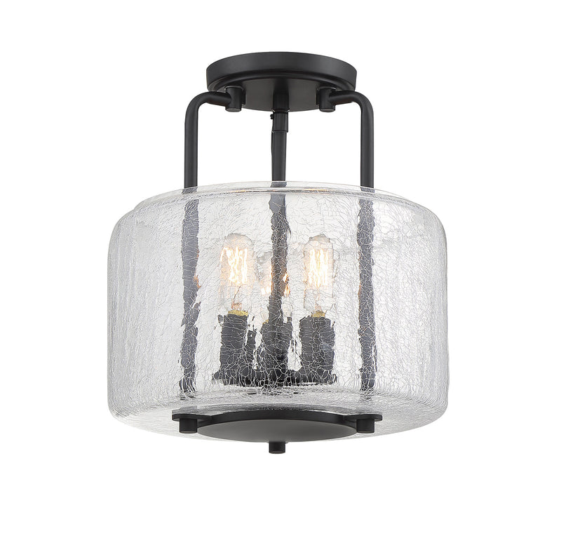 Avalon 3-Light Semi-Flush in Black