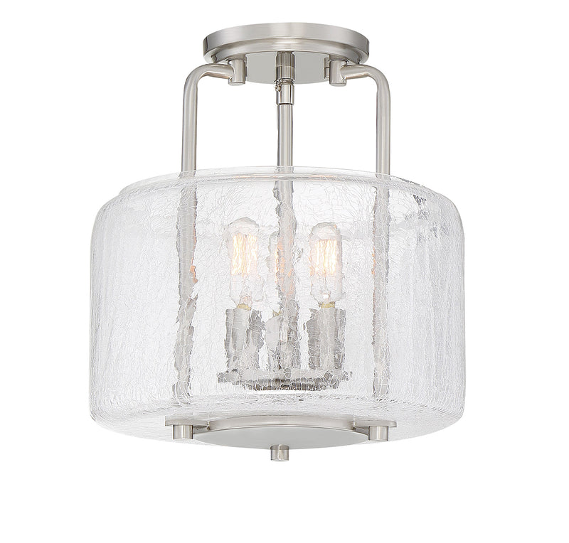 Avalon 3-Light Semi-Flush in Satin Nickel