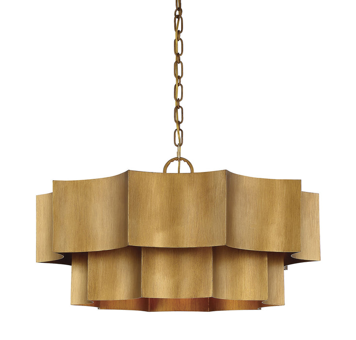 Shelby 6-Light Pendant in Gold Patina