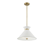 Lamar 3-Light Pendant in White with Brass Accents