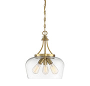 Octave 3-Light Pendant in Warm Brass