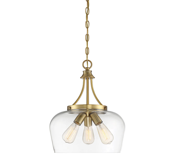 Octave 3-Light Pendant in Warm Brass
