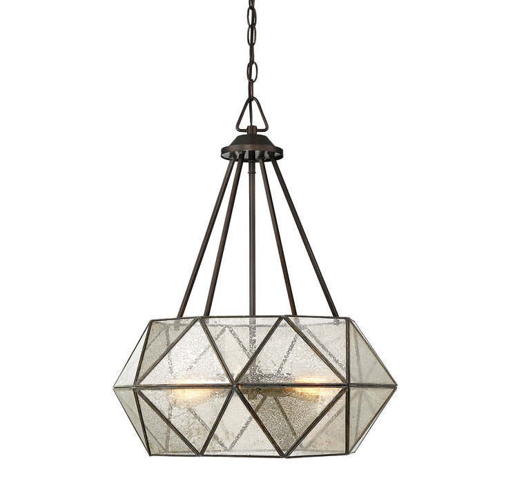 Tartan 4-Light Pendant in Oiled Burnished Bronze