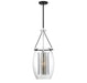 Dunbar 1-Light Pendant in Matte Black with Polished Chrome Accents