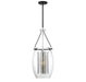 Dunbar 1-Light Pendant in Matte Black with Polished Chrome Accents