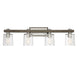 Halifax 4-Light Bath in Satin Nickel with Gray Wood