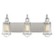 Lansing 3-Light Bath Vanity in Satin Nickel with Polished Nickel Accents