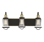 Lansing 3-Light Bath Vanity in English Bronze & Warm Brass