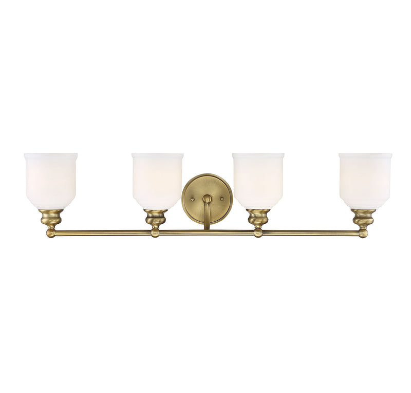 Melrose 4-Light Bath Vanity in Warm Brass