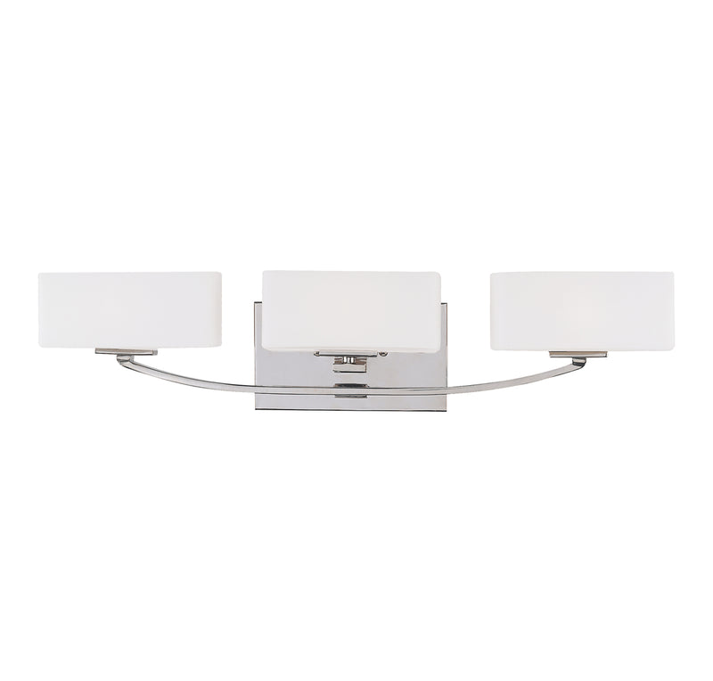 Nordic 3 Light Bath Bar in Polished Nickel