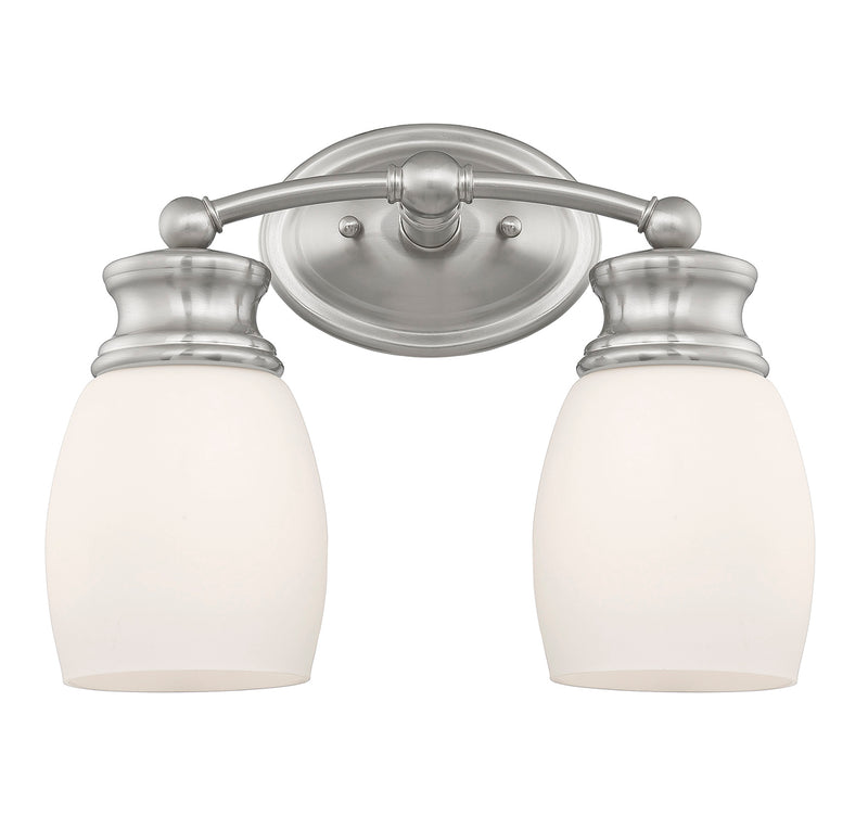 Elise 2-Light Bath Vanity in Satin Nickel