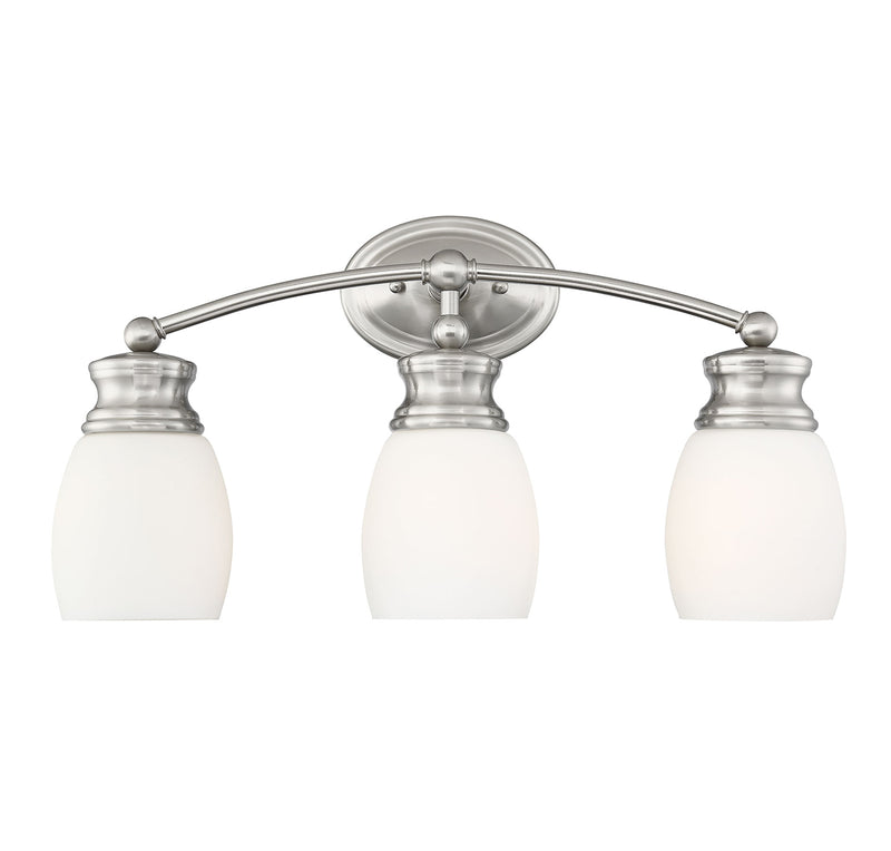 Elise 3-Light Bath Vanity in Satin Nickel
