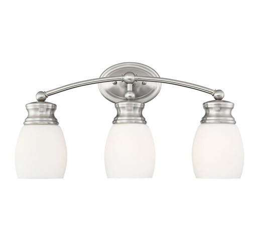 Elise 3-Light Bath Vanity in Satin Nickel