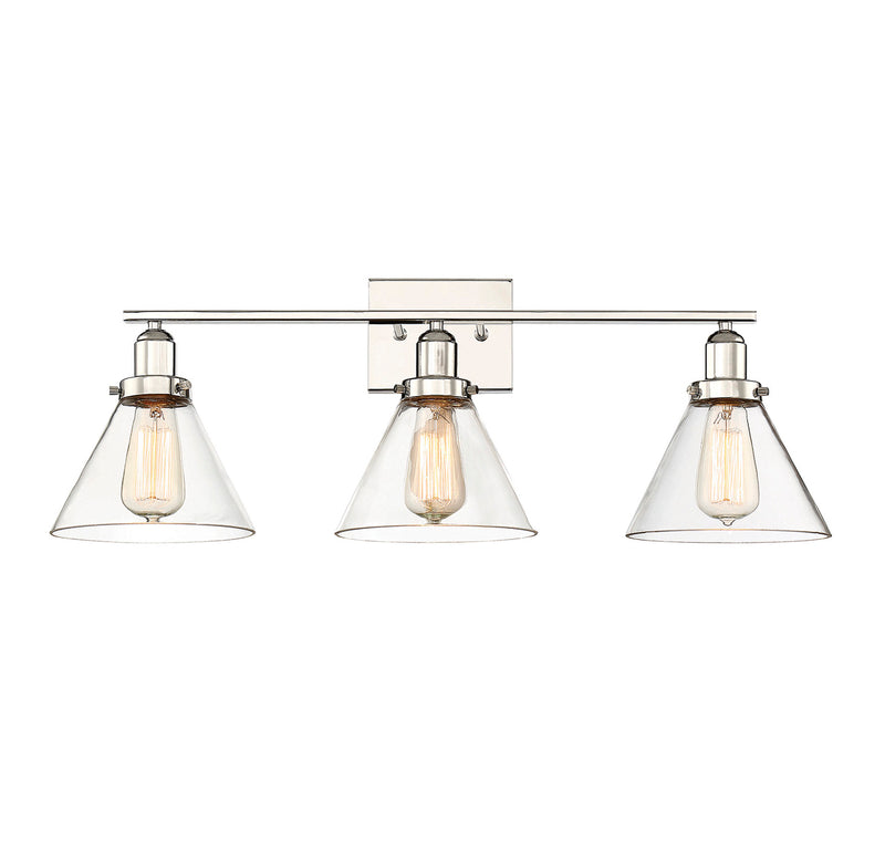 Drake 3-Light Bath Vanity in Polished Nickel