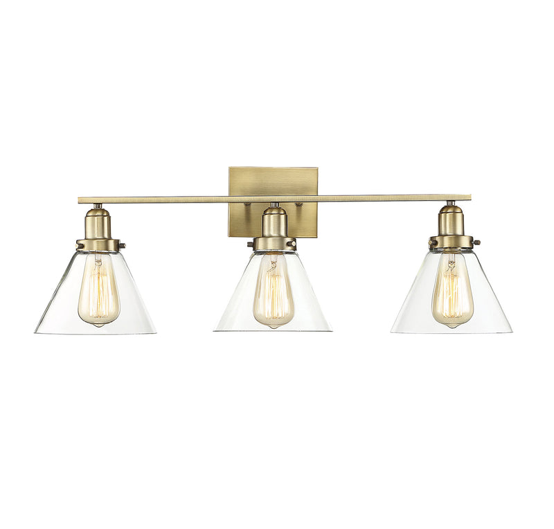 Drake 3-Light Bath Vanity in Warm Brass