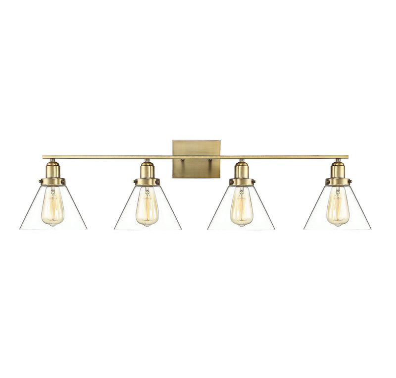 Drake 4-Light Bath Vanity in Warm Brass