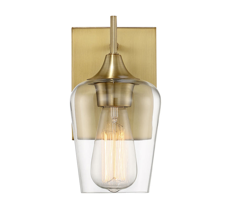 Octave 1-Light Sconce in Warm Brass