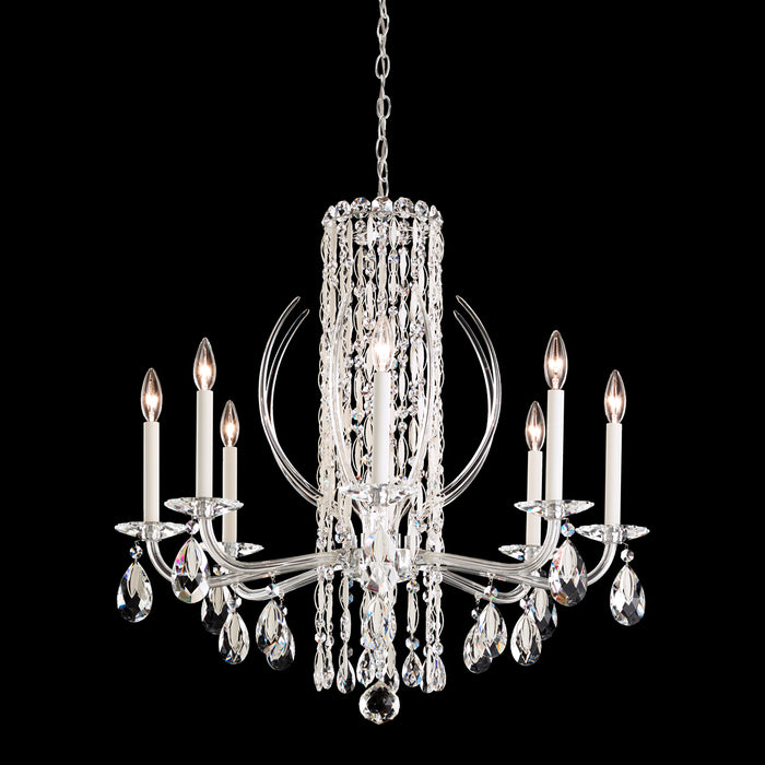 Sarella 8-Light Chandelier in Stainless Steel with Heritage Crystals