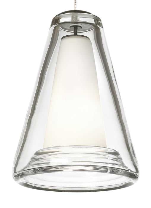 Billow Pendant in Satin Nickel with Clear