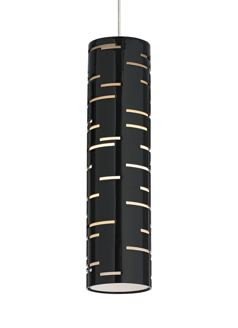 Revel Pendant in Satin Nickel with Gloss Black