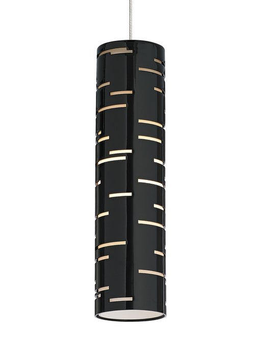 Revel Pendant in Satin Nickel with Gloss Black