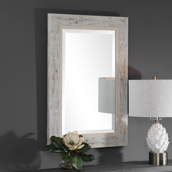 Uttermost's Branbury Rustic Light Wood Mirror Designed by David Frisch - Lamps Expo