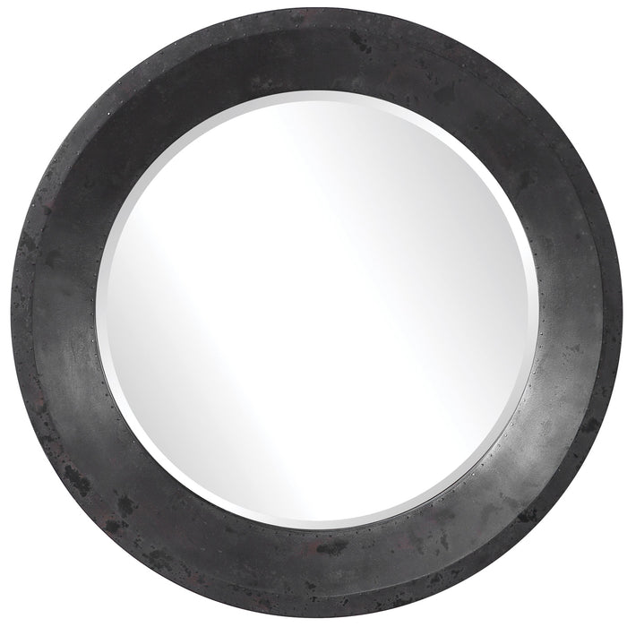 Uttermost's Frazier Round Industrial Mirror Designed by John Kowalski - Lamps Expo