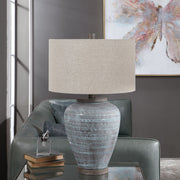 Uttermost's Pelia Light Aqua Table Lamp Designed by John Kowalski - Lamps Expo