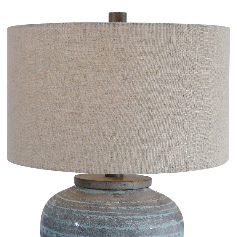 Uttermost's Pelia Light Aqua Table Lamp Designed by John Kowalski - Lamps Expo