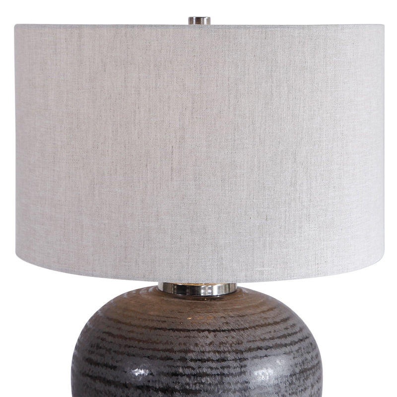 Uttermost's Mikkel Charcoal Table Lamp Designed by John Kowalski - Lamps Expo