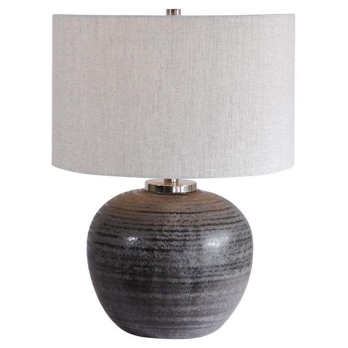 Uttermost's Mikkel Charcoal Table Lamp Designed by John Kowalski