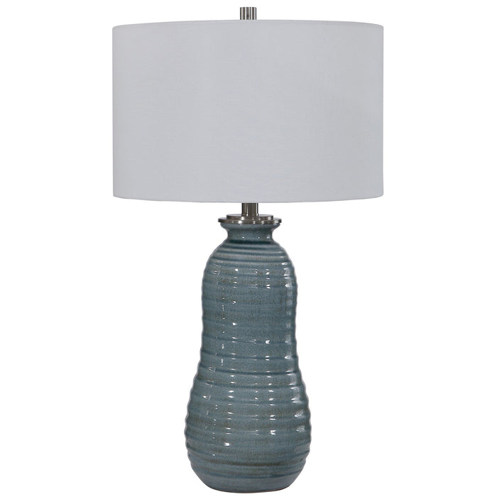 Uttermost's Zaila Light Blue Table Lamp Designed by Jim Parsons - Lamps Expo