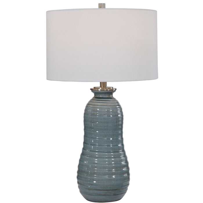 Uttermost's Zaila Light Blue Table Lamp Designed by Jim Parsons - Lamps Expo
