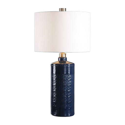 Uttermost's Thalia Royal Blue Table Lamp Designed by David Frisch - Lamps Expo