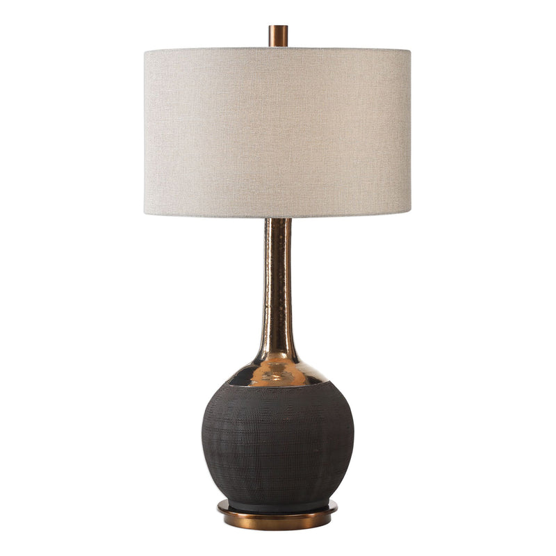 Uttermost's Arnav Textured Black Lamp Designed by David Frisch - Lamps Expo