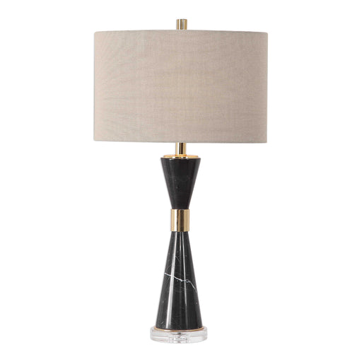 Uttermost's Alastair Black Marble Table Lamp Designed by Grace Feyock
