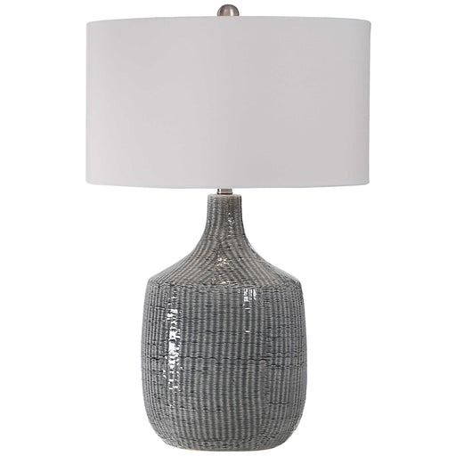 Uttermost's Felipe Distressed Gray Table Lamp Designed by Jim Parsons - Lamps Expo