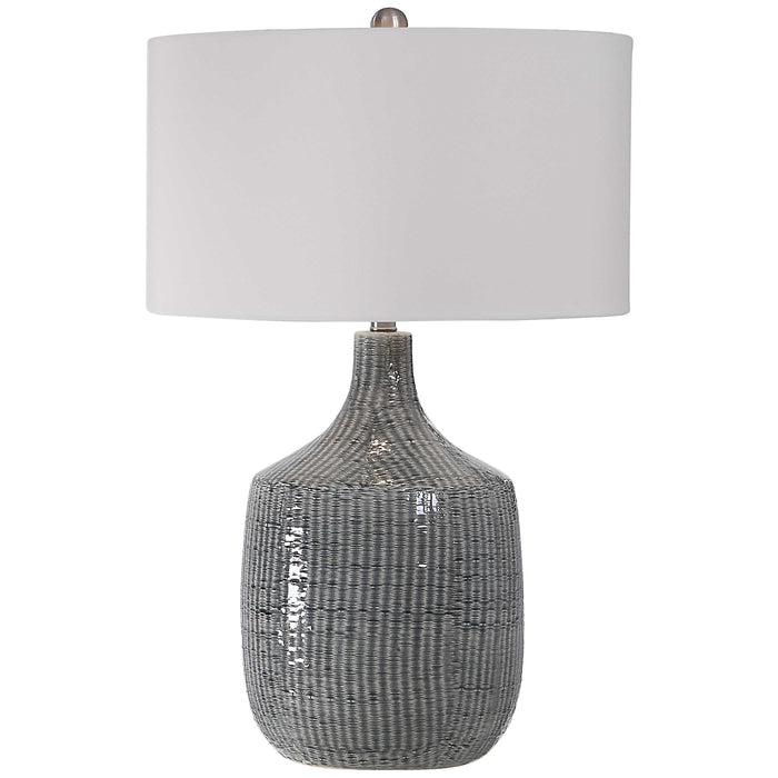 Uttermost's Felipe Distressed Gray Table Lamp Designed by Jim Parsons