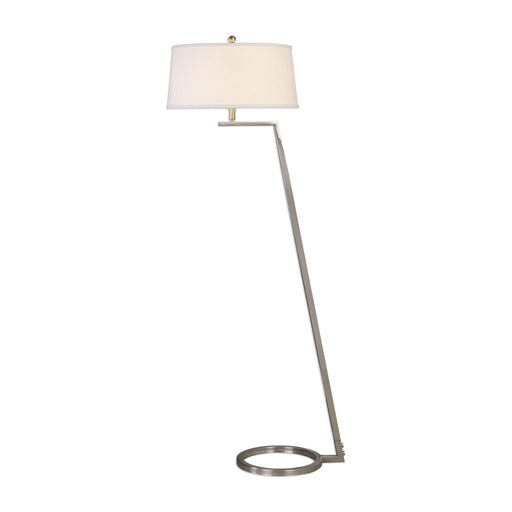 Uttermost's Ordino Modern Nickel Floor Lamp Designed by Jim Parsons
