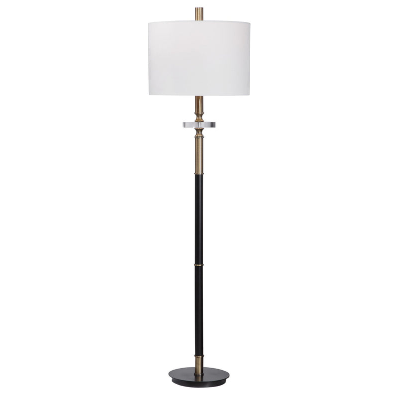 Uttermost's Maud Aged Black Floor Lamp Designed by David Frisch - Lamps Expo