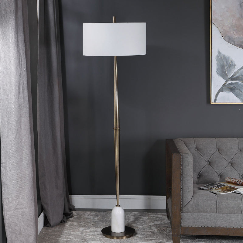 Uttermost's Minette Mid-Century Floor Lamp Designed by David Frisch - Lamps Expo