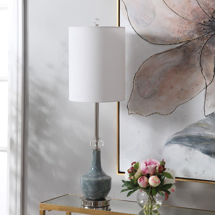 Uttermost's Piers Mottled Blue Buffet Lamp Designed by David Frisch - Lamps Expo