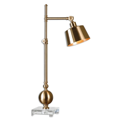 Uttermost's Laton Brushed Brass Task Lamp Designed by David Frisch - Lamps Expo